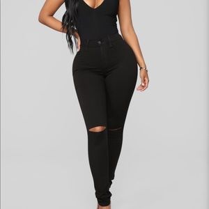 Fashionnova Black Skinny Canopy Jeans